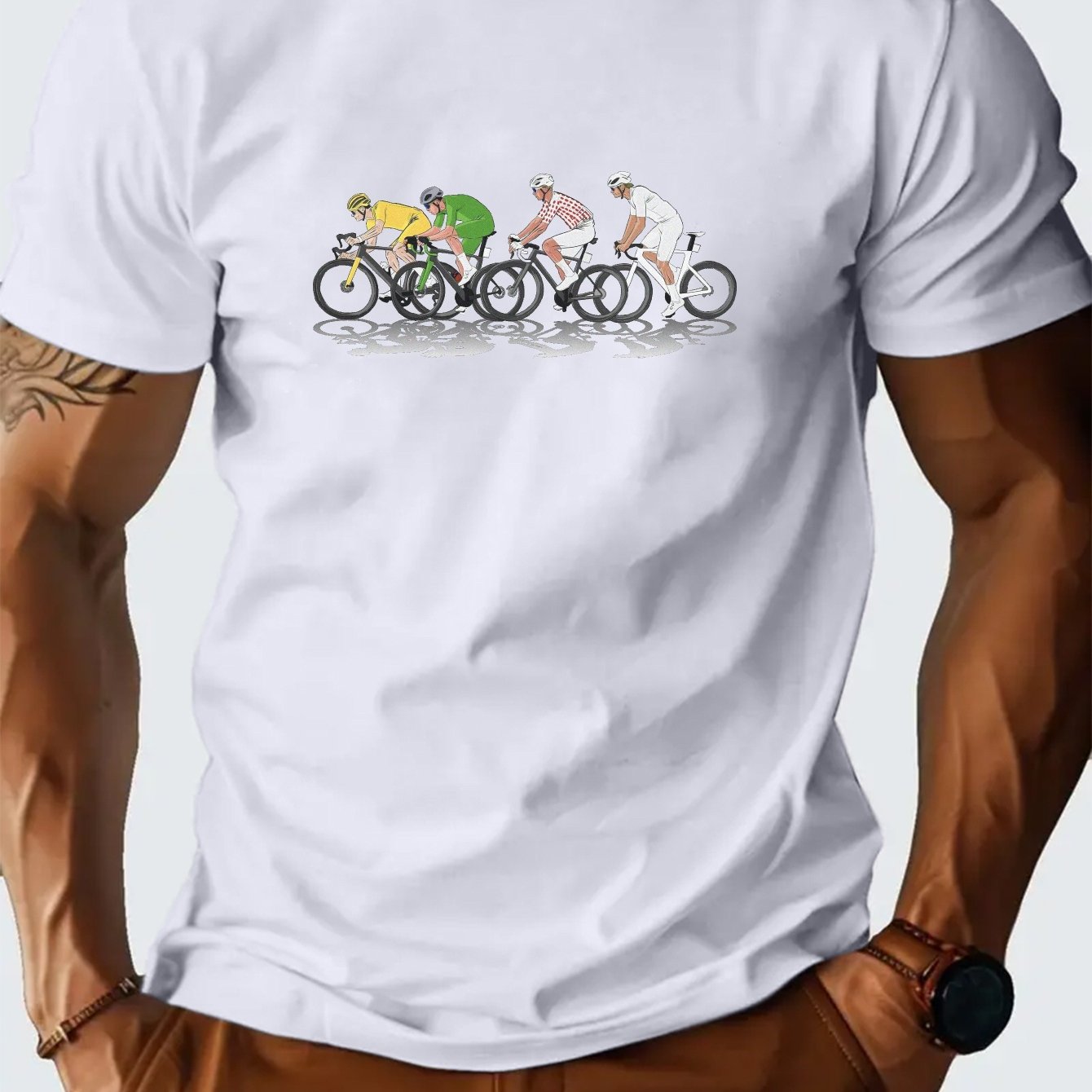 Vintage Cycling Gear - Футболка для велоспорта из Франции, мужская