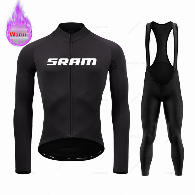 Cycling Gear For Winter - Зимний теплый флисовый комплект Sram с